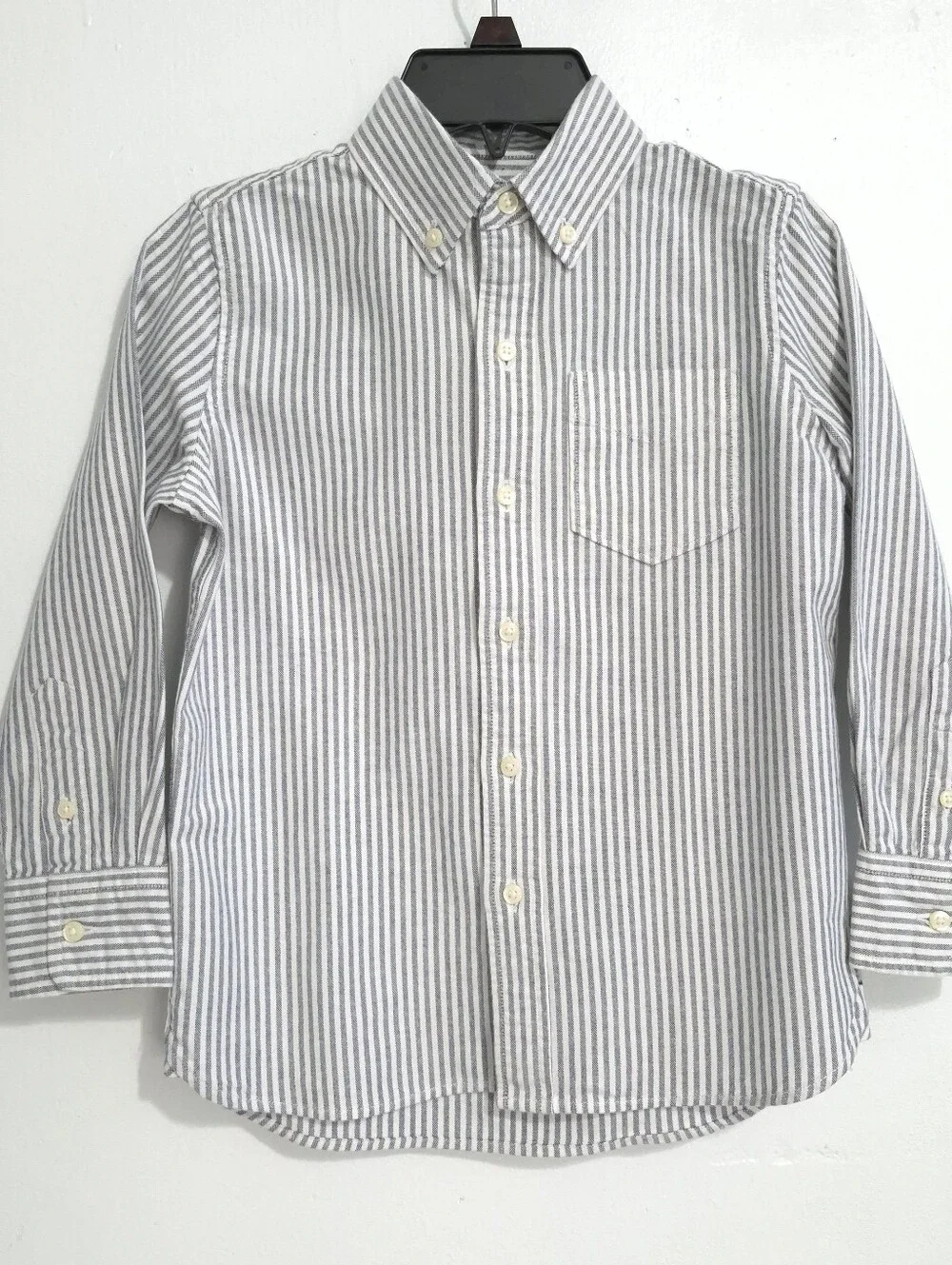 GAP Kids Boys Striped Button Down Oxford Shirt Size S (6-7) Blue White Cotton